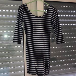 Charlotte Ruse Navy blue and white stripped dress